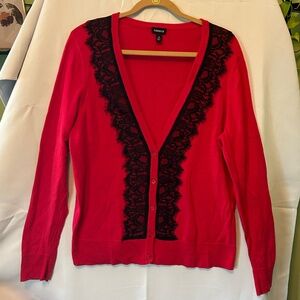 Torrid Cardigan with Lace Trim - Size 2